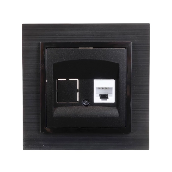 Olbia Electric TITAN RJ45 Cat6 UTP aljzat kerettel fekete BS-TN.CAL6