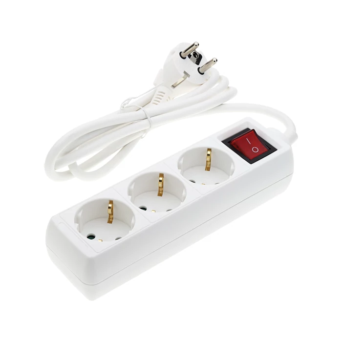 Optonica 3-as elosztó kapcsolóval 3m hosszabbító kábel 16A fehér 7608