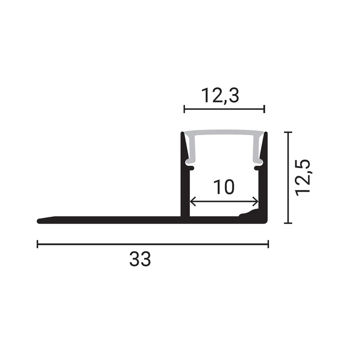 Optonica burkolatba süllyeszthető alumínium LED profil opál búrával 2m 5111
