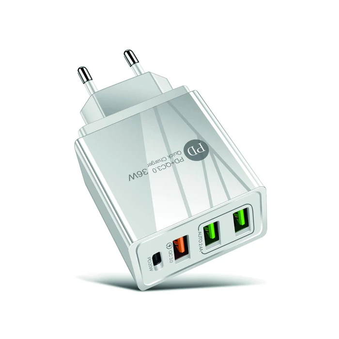 Optonica hálózati gyorstöltő adapter fehér 3xUSB-A és 1xUSB-C 9511