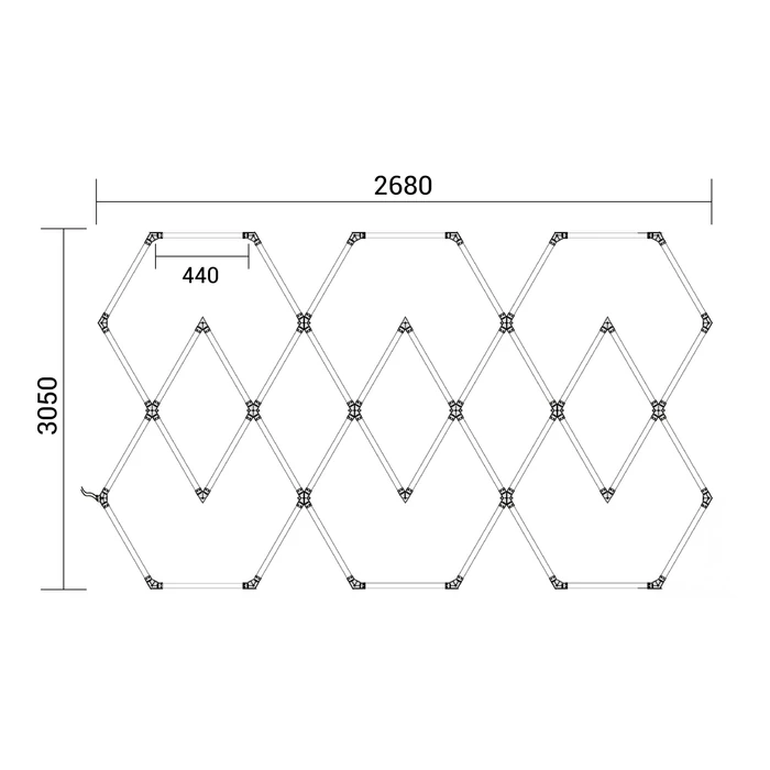 Optonica hexagon LED lámpa rendszer 11 modul 428W 51360lm 6000K 16826