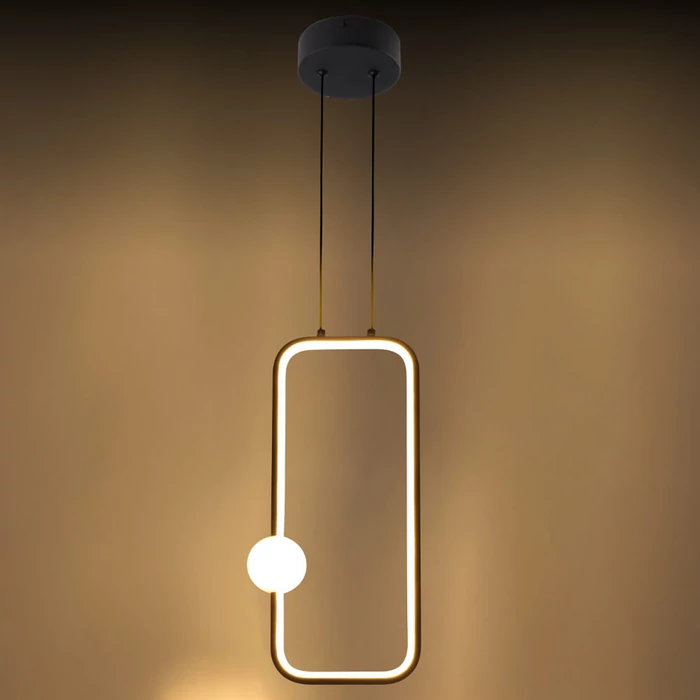 Optonica LED függeszték 15W 1200lm 3000K fekete IP20 19048
