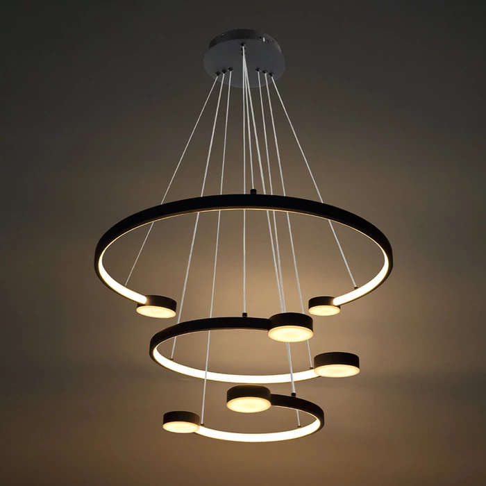 Optonica LED függeszték 40W 3200lm 3000K fekete IP20 19065