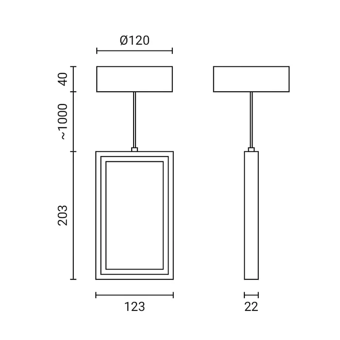 Optonica LED függeszték 4W 320lm 3000K fekete IP20 19049