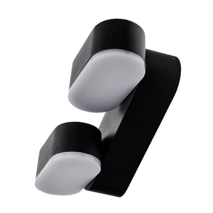 Optonica LED kültéri fali lámpa 12W 1320lm 3000K fekete forgatható IP54 7482