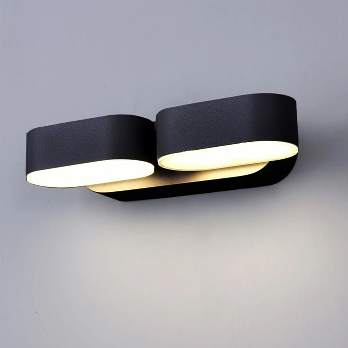 Optonica LED kültéri fali lámpa 12W 1320lm 3000K fekete forgatható IP54 7482