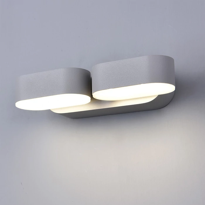 Optonica LED kültéri fali lámpa 12W 1320lm 4000K szürke forgatható IP54 7486