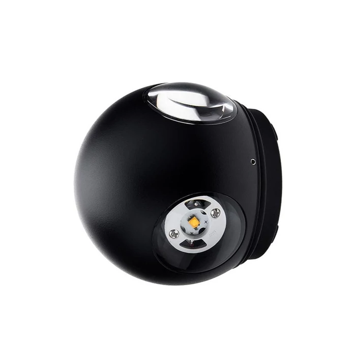 Optonica LED kültéri fali lámpa 4W 440lm 4000K fekete kerek 4LED IP54 7491