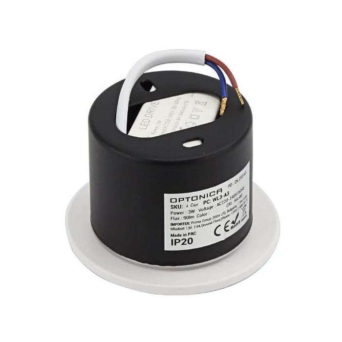 Optonica LED lépcsővilágító lámpa fehér 3W 90lm 3000K kerek IP20 7522