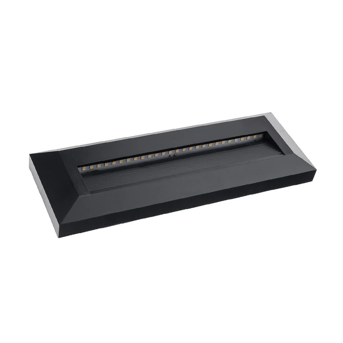 Optonica LED lépcsővilágító lámpa fekete 3W 100lm 3000K téglalap IP65 7515