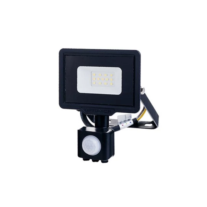 Optonica LED reflektor 10W WW+mozg. 70cm kábel fekete FL5954