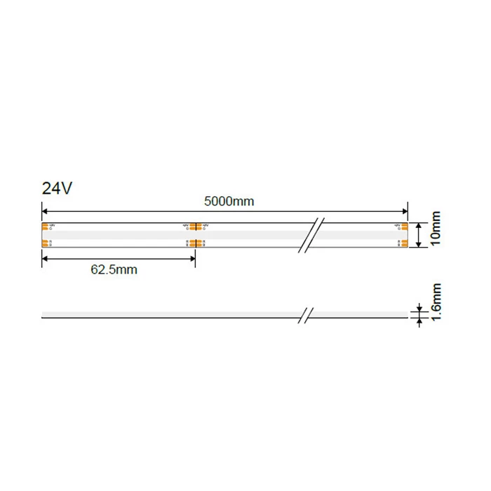 Optonica RGB COB LED szalag 24V 14W/m 1000lm/m 576LED/m IP20 4965