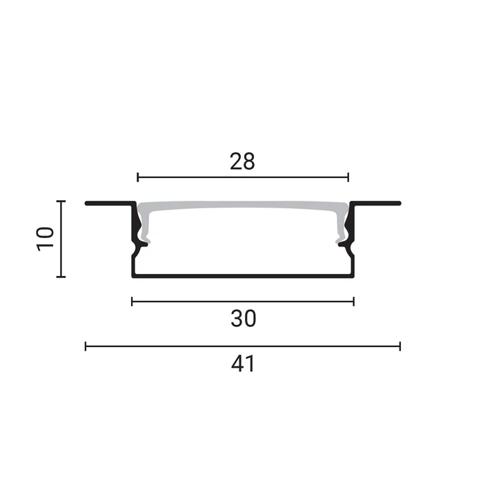 Optonica süllyeszthető alumínium LED profil opál búrával 2m 5118