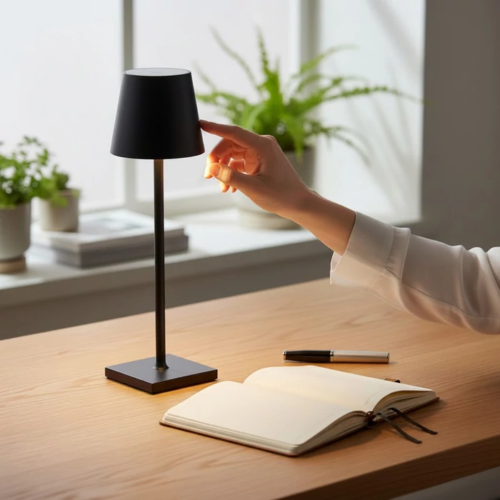 Optonica újratölthető LED asztali lámpa 2,5W 230lm CCT fekete IP44 267