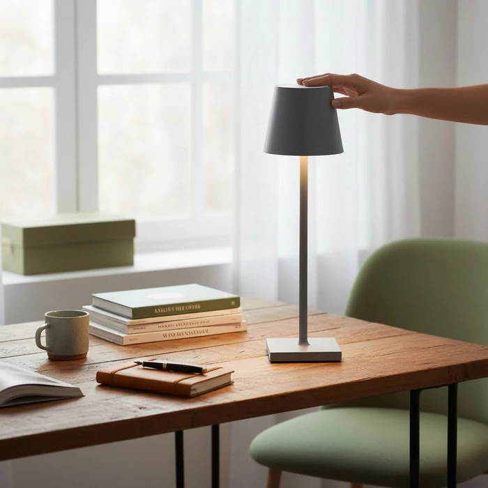 Optonica újratölthető LED asztali lámpa 2,5W 230lm CCT szürke IP44 269