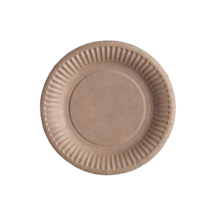 Papírtányér, kerek, kraft, 18cm átmérő SZID-00830