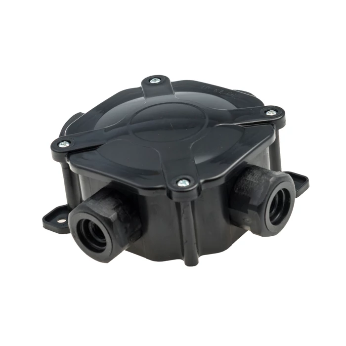 Pawbol kötődoboz 75x75 mm 4 db PG16 tömszelencével fekete IP67 A.0035C