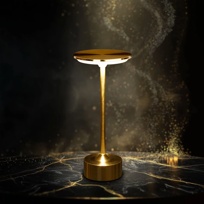 Phenom New York LED asztali lámpa arany akkumulátoros USB-C 12502A