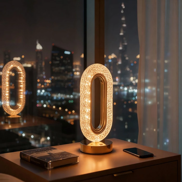 Phenom Dubai LED asztali lámpa arany akkumulátoros USB-C 12504