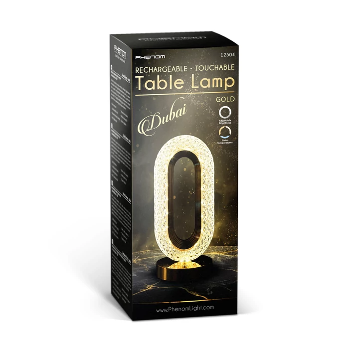 Phenom Dubai LED asztali lámpa arany akkumulátoros USB-C 12504