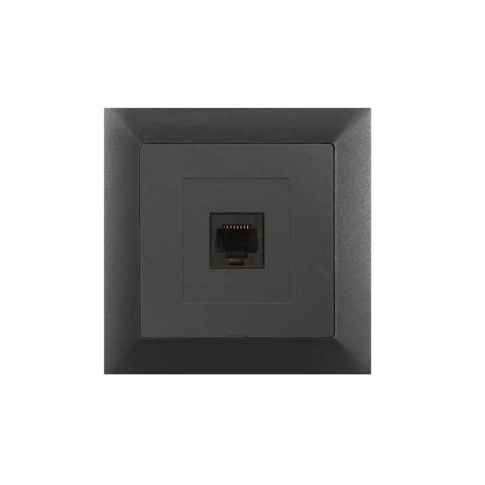 Premium LAN - vagy telefon alj RJ45 grafit