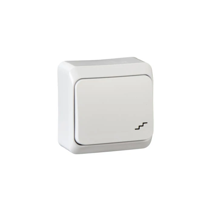 PRIMA Váltókapcsoló, lépcsőjellel 10AX, fehér (106)