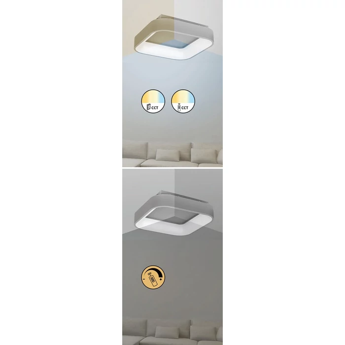 Rábalux Adeline minimál stílusú szögletes mennyezeti lámpa LED 28W 1800lm 3000-600K 3926