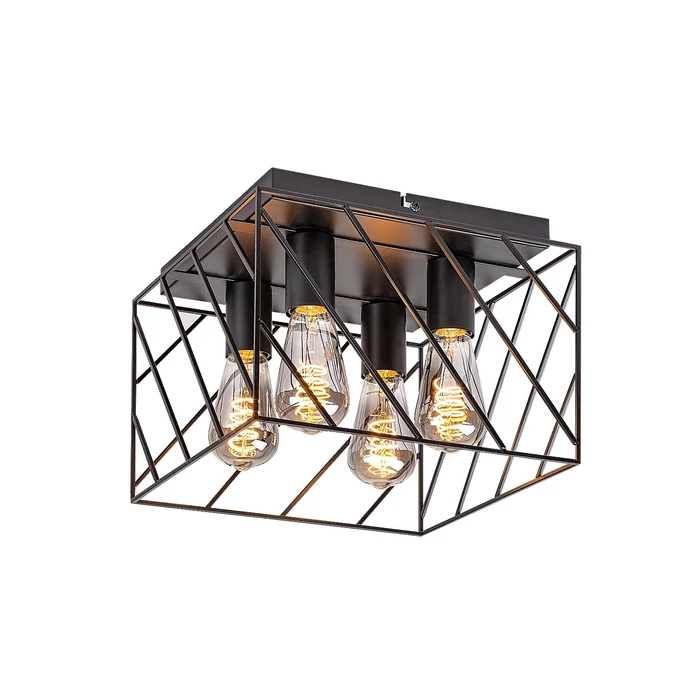 Rábalux Boroo indusztriális stílusú négyes mennyezeti lámpa E27 4x25W 71027