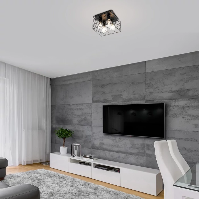 Rábalux Boroo indusztriális stílusú négyes mennyezeti lámpa E27 4x25W 71027