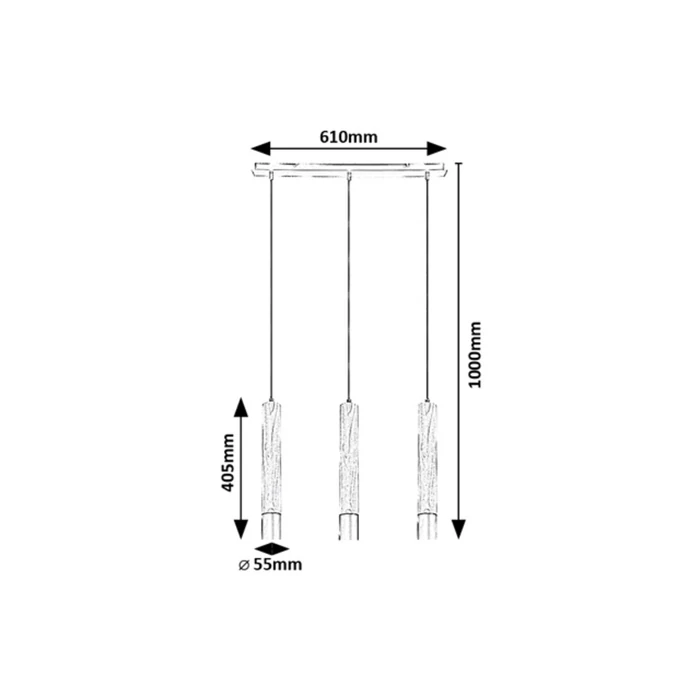 Rábalux Braulia indusztriális stílusú hármas függeszték GU10 3x50W 72133