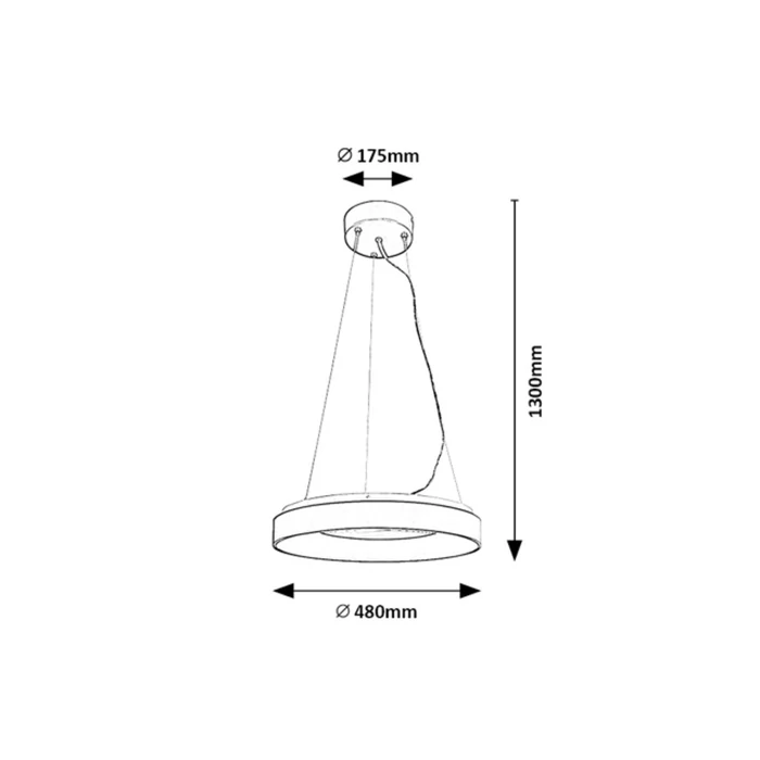 Rábalux Ceilo modern megjelenésű fehér függeszték LED 38W 3150lm/3800lm 3000–6500K 72002