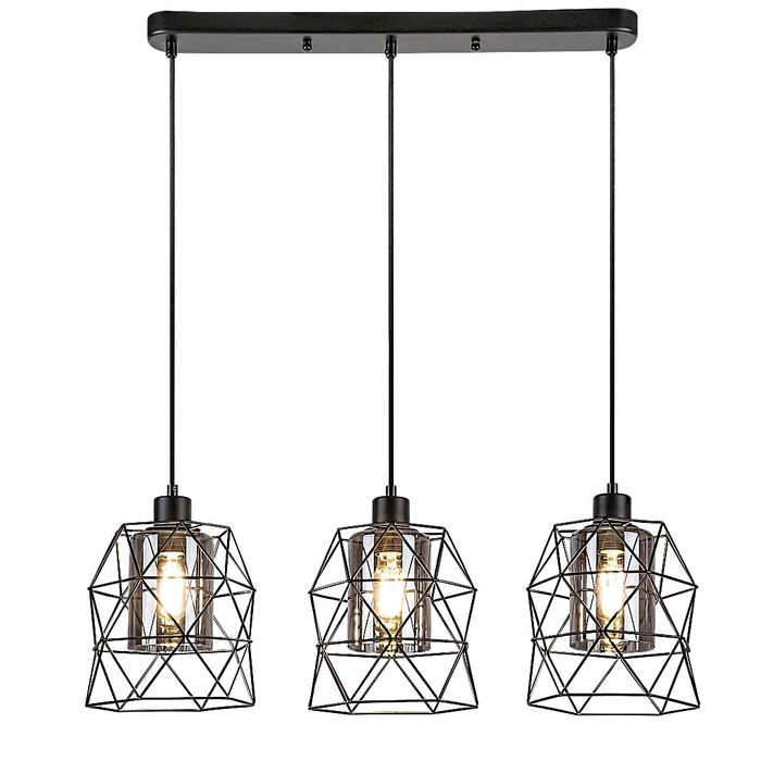 Rábalux Emrys indusztriális stílusú hármas függeszték E27 3x40W 72113