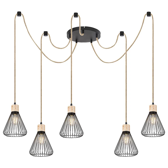 Rábalux Farfalle indusztriális stílusú ötös függeszték E27 5x40W 3150