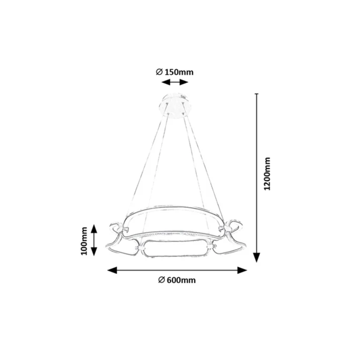 Rábalux Fringilla modern megjelenésű függeszték LED 67W 3750lm/7000lm 4000K 72010