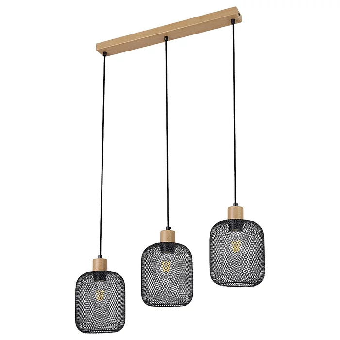 R. 3132 Grendel,belt.függ.E27 3x60W,bükk+fek.D15