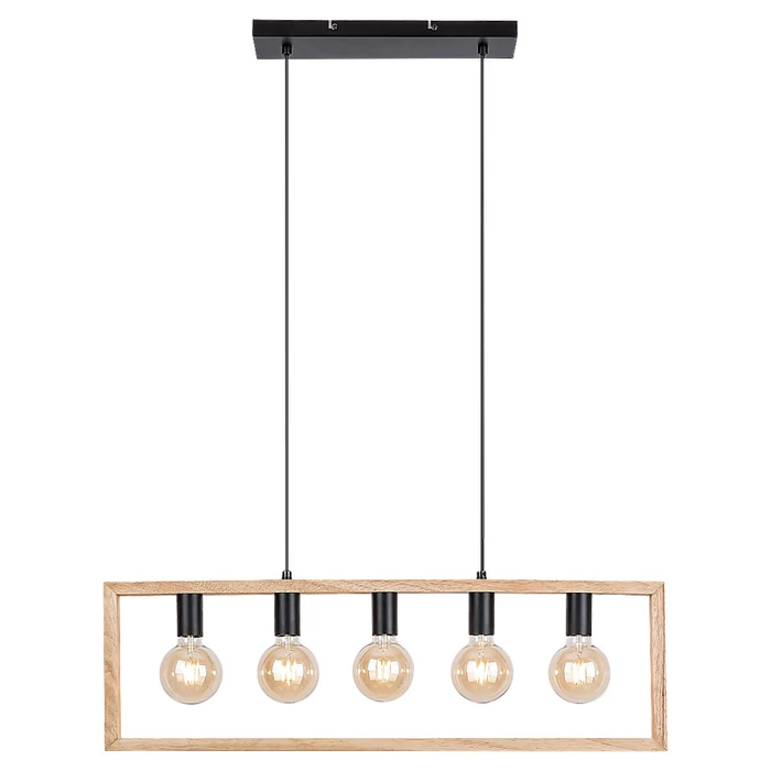 Rábalux Indigo skandináv stílusú fekete ötös függeszték E27 5x40W 2294