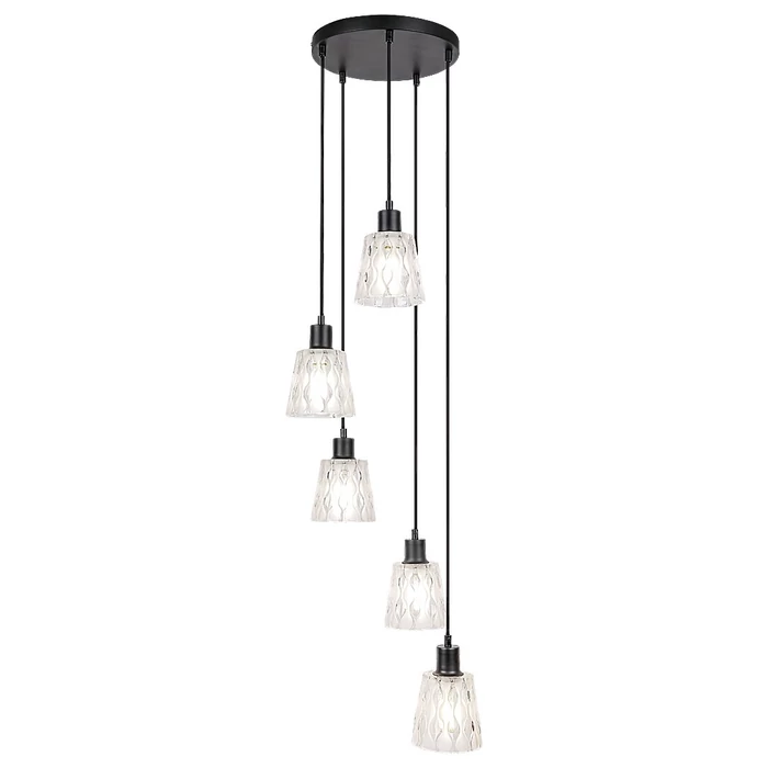 Rábalux Jarina beltéri függeszték 5xE27 fekete 5334