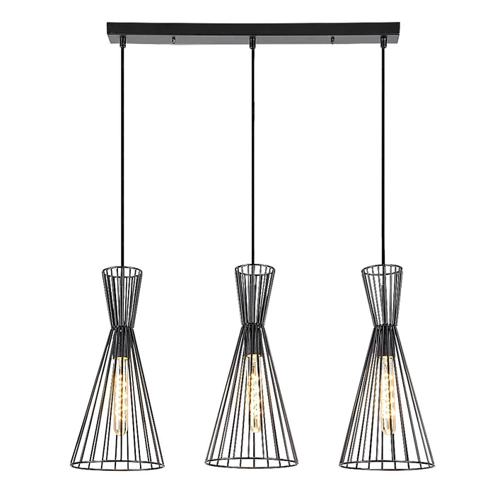 Rábalux Leandros indusztriális stílusú hármas függeszték E27 3x40W 72006