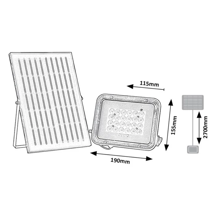 Rábalux Melk kültéri szolár LED fali lámpa 6,5W CCT fekete L19cm IP65 77141