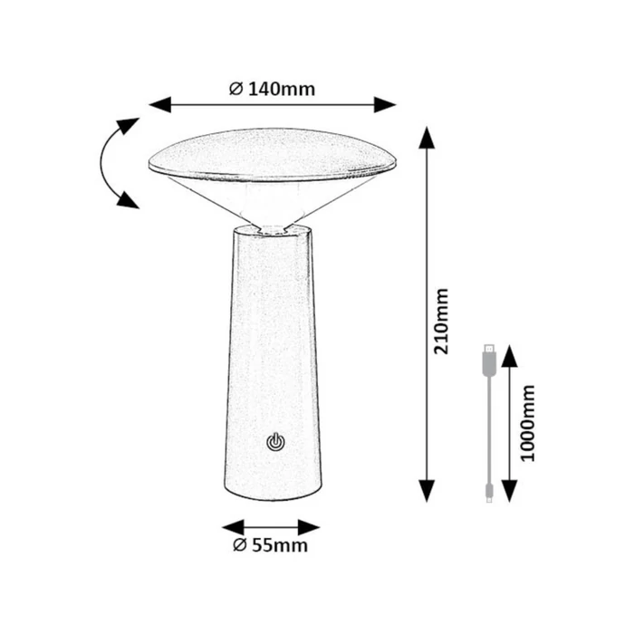 Rábalux Polperro kültéri LED asztali lámpa 3W CCT fehér H21cm IP20 77146