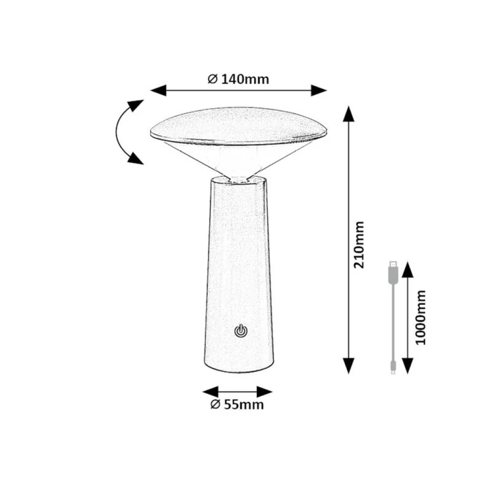 Rábalux Polperro kültéri LED asztali lámpa 3W CCT fekete H21cm IP20 77147