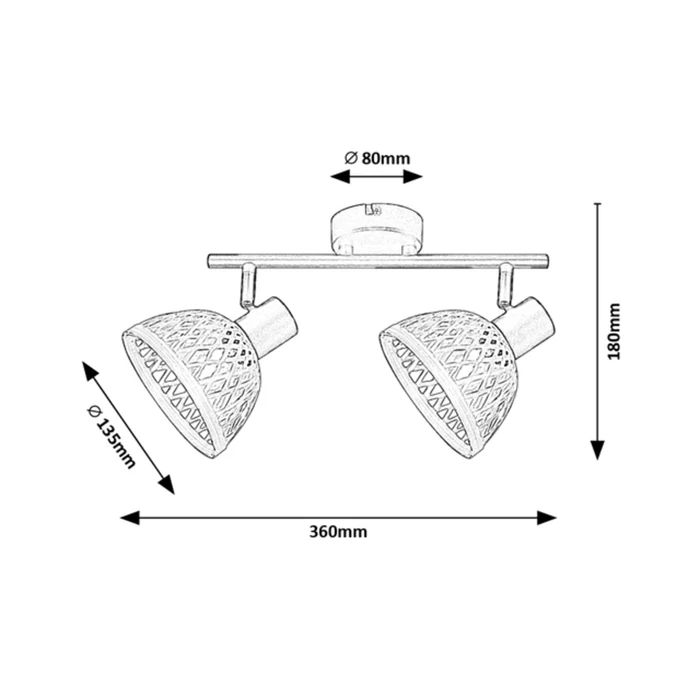 Rábalux Rattan indusztriális stílusú kettes mennyezeti lámpa E14 2x15W 3134