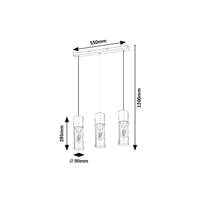 Rábalux Ronno modern megjelenésű hármas függeszték E27 3x25W 72053