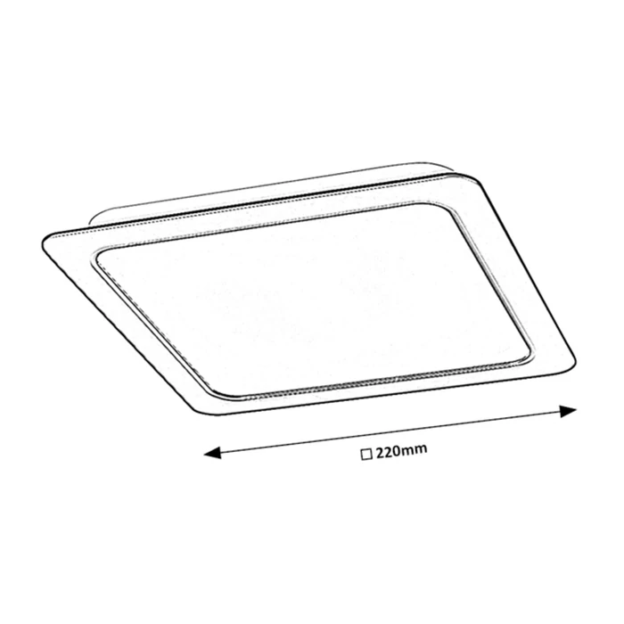 Rábalux Shaun minimál stílusú szögletes mennyezeti LED panel 22x22 24W 2300lm 4000K 2685