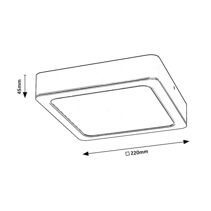 Rábalux Shaun minimál stílusú szögletes mennyezeti lámpa LED 22x22 24W 2300lm 4000K 2691