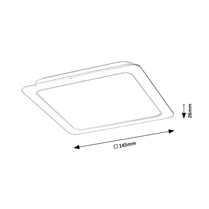 Rábalux Shaun szögletes mennyezeti LED panel 12W 1300lm 4000K 145x145 3168