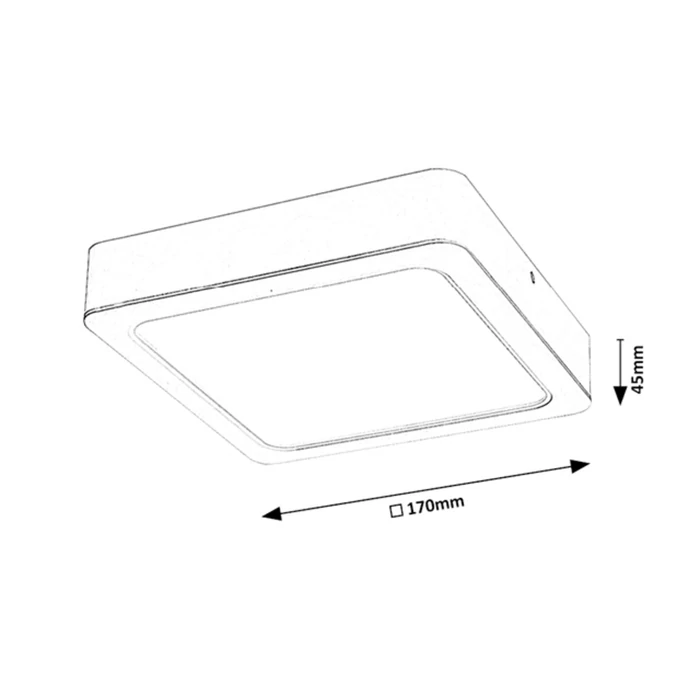 Rábalux Shaun szögletes mennyezeti LED panel 18W 1845lm 4000K 17x17 3175