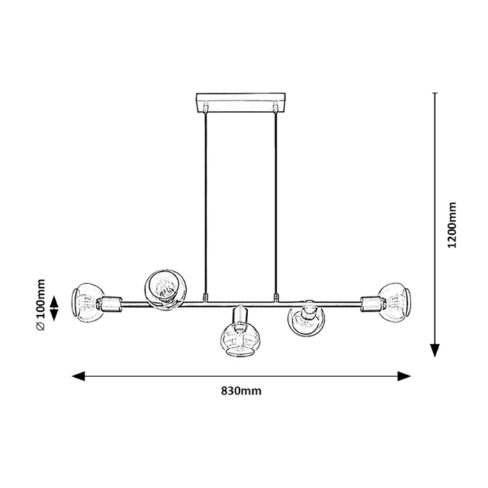 Rábalux Sullivan modern stílusú ötös függeszték E14 5x40W 3297