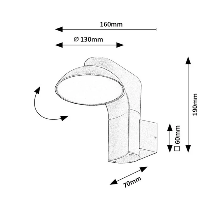 Rábalux Wengen kültéri LED fali lámpa 12W 3000K fekete H19cm IP54 77148