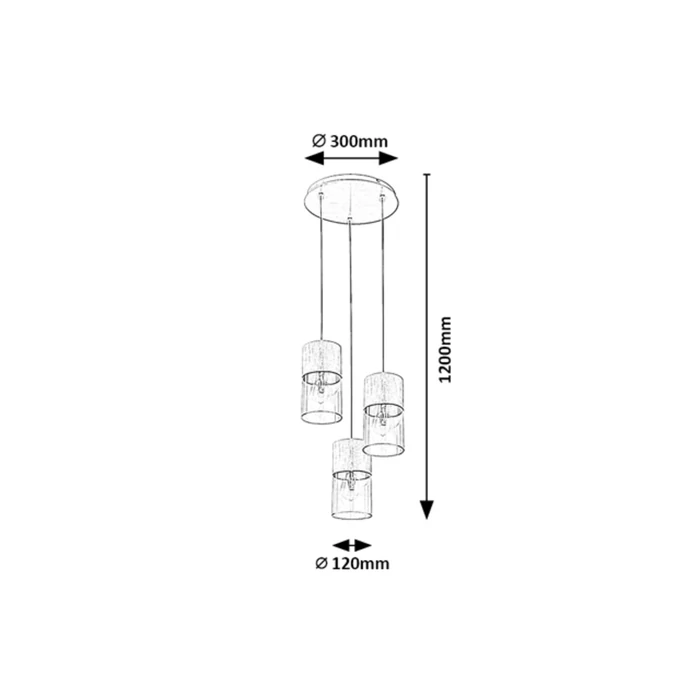 Rábalux Zelkova modern stílusú hármas függeszték E27 3x40W 3155